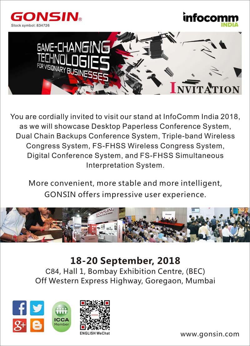 You Are Cordially Invited To Visit Our Stand At Infocomm India 2018 You Are Cordially Invited To Visit Our Stand At Infocomm India 2018